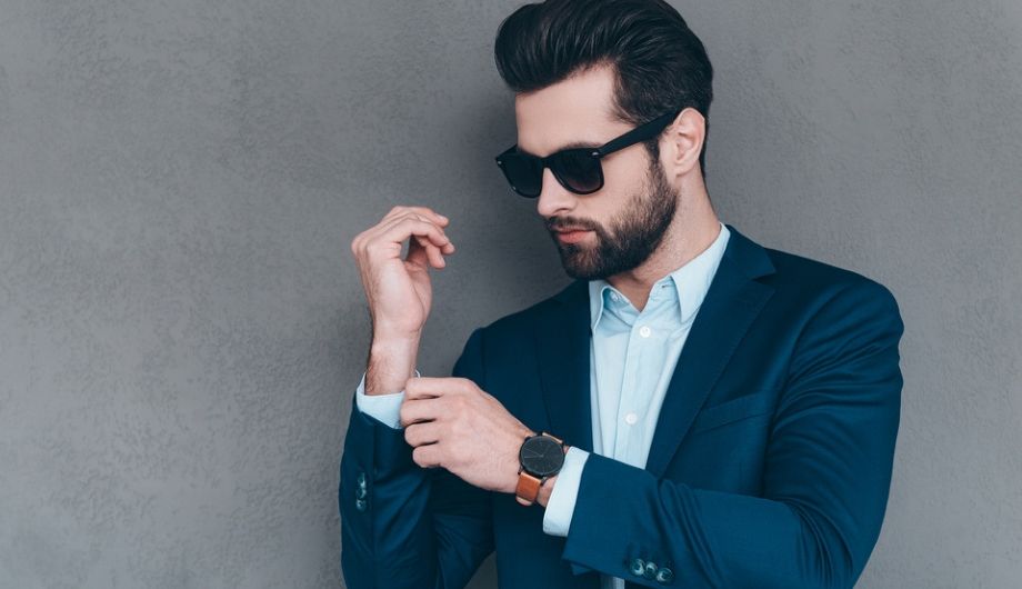 Everything must be perfect. Close up of young handsome man in sunglas