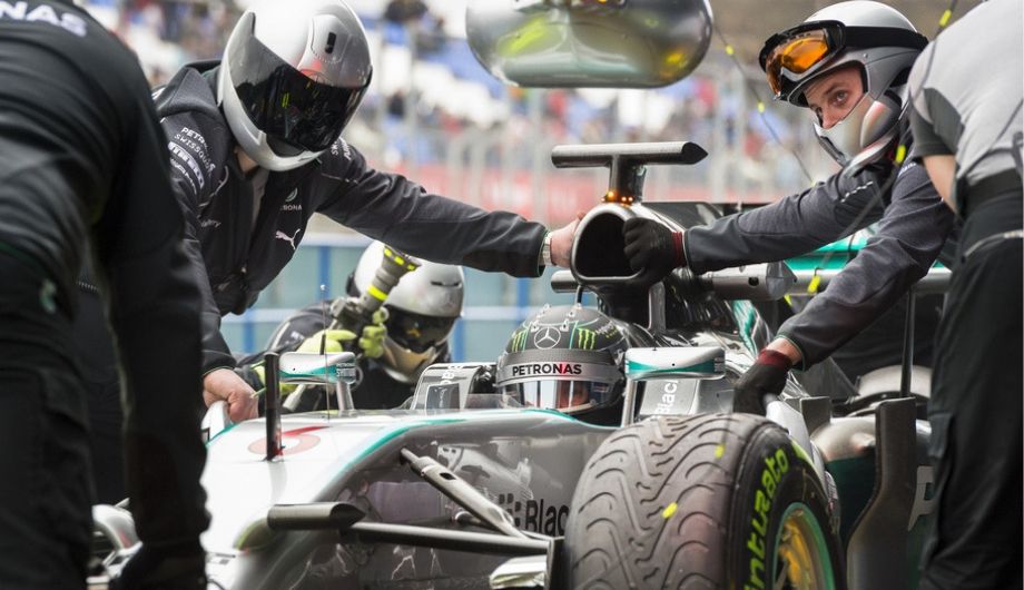 Nico Rosberg testing his Mercedes W05 F1 2014