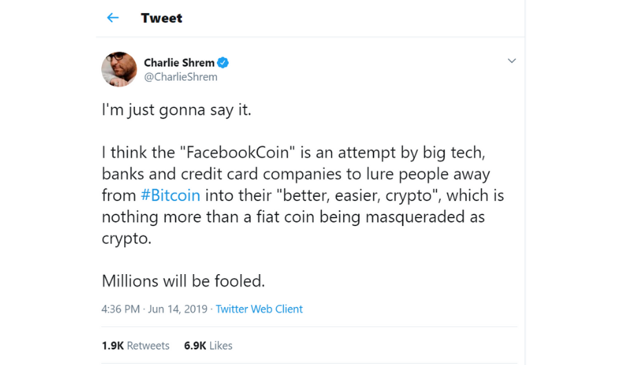 Facebook Cryptocurrency Bitcoin Charlie Shrem