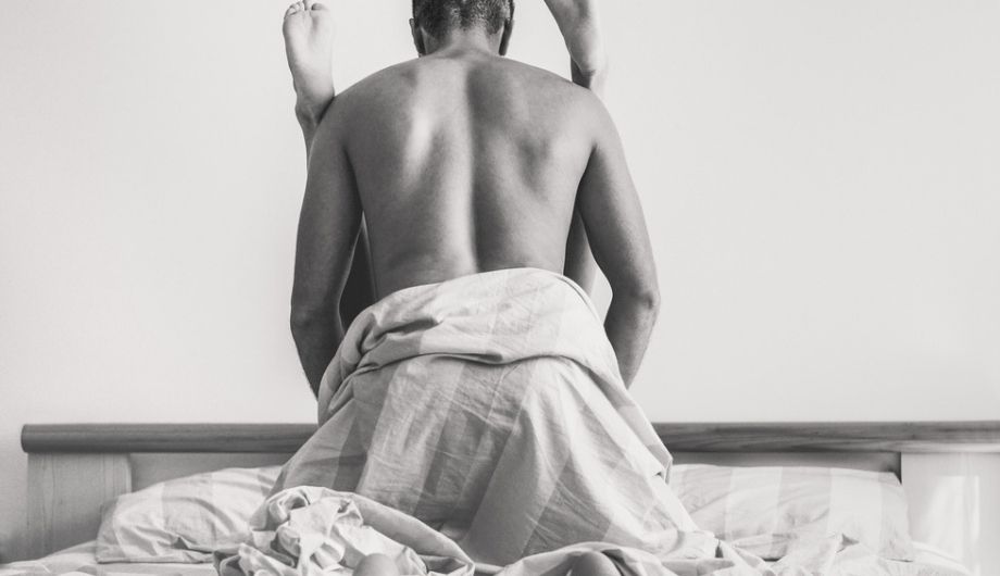 Young couple making passionate sex in hotel room