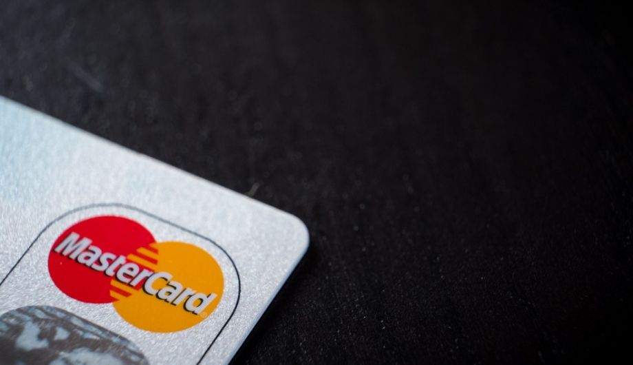 mastercard credit card on dark background