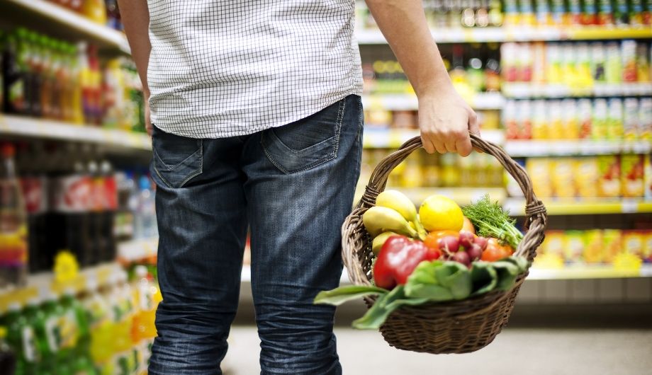 man shopping vegetables